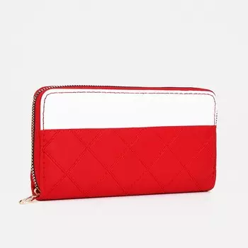 Кошелёк на молнии, цвет красный
