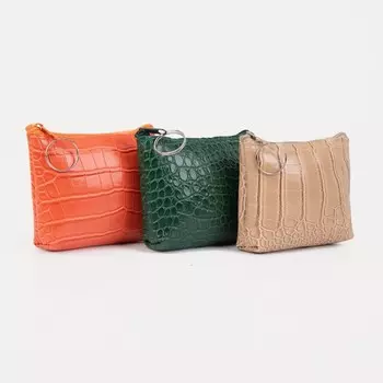 Кошелёк-монетница на молнии, 11.539 см, с текстурой, МИКС