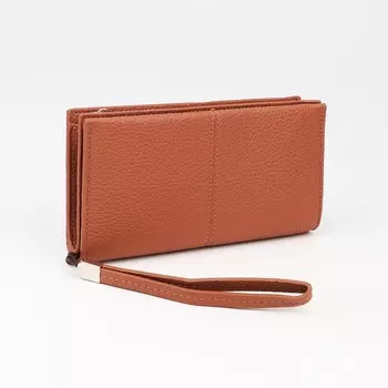 Кошелёк на молнии, цвет светло-коричневый