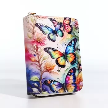 Кошелёк женский на молнии, 8.52.511 см, с ярким принтом, разноцветный