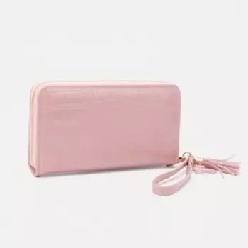 Кошелёк на молнии, цвет розовый