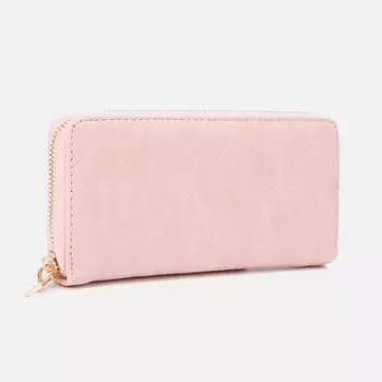 Кошелёк женский на молнии, цвет розовый