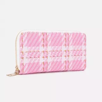 Кошелёк женский на молнии, цвет розовый