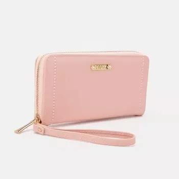 Кошелёк на молнии, цвет розовый