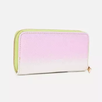 Кошелёк на молнии, цвет розовый/жёлтый