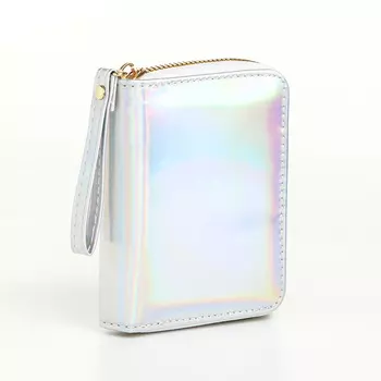 Кошелёк на молнии, цвет серебряный