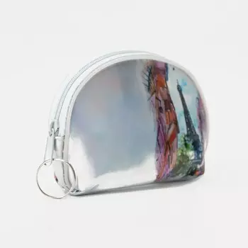 Кошелёк на молнии, цвет серый