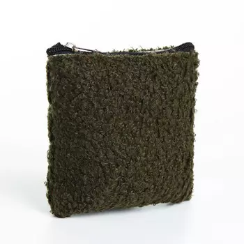 Кошелёк-монетница на молнии 1118 см, плюшевый, хаки