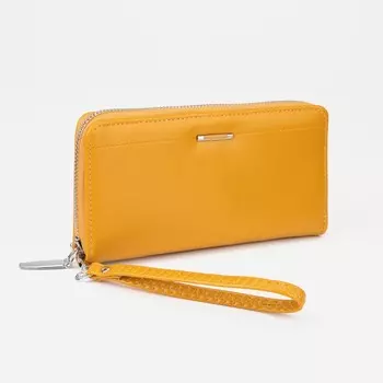 Кошелёк женский на молнии, цвет жёлтый