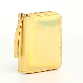 Кошелёк на молнии, цвет золотой