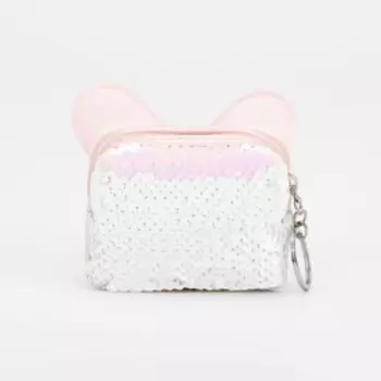 Кошелёк на молнии, кольцо, цвет белый