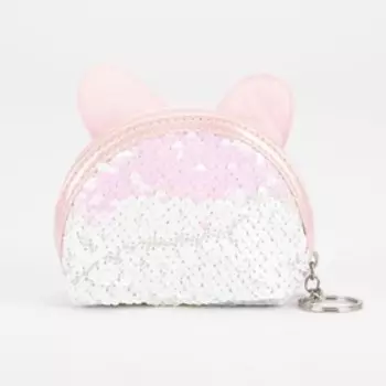 Кошелёк на молнии, кольцо, цвет белый