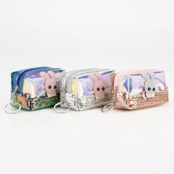 Кошелёк на молнии, кольцо, цвет МИКС