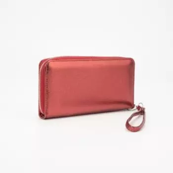 Кошелёк на молнии, с ручкой, цвет бордовый