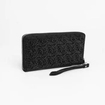 Кошелёк на молнии, с ручкой, цвет чёрный