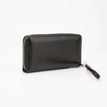 Кошелёк на молнии, с ручкой, цвет чёрный