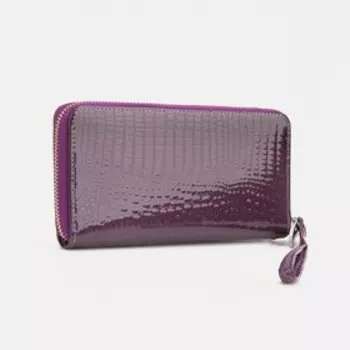 Кошелёк на молнии, с ручкой, цвет фиолетовый