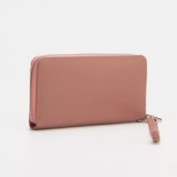 Кошелёк на молнии, с ручкой, цвет розовый