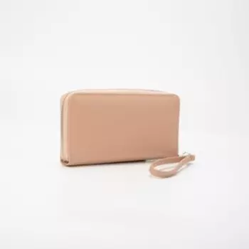 Кошелёк на молнии, с ручкой, цвет розовый