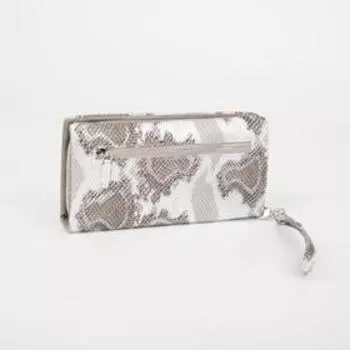 Кошелёк на молнии, с ручкой, цвет серый