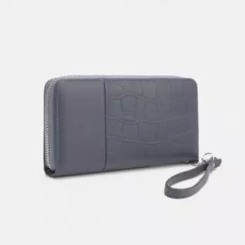 Кошелёк на молнии, с ручкой, цвет синий