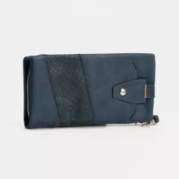 Кошелёк на молнии, с ручкой, цвет синий