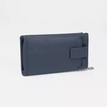 Кошелёк на молнии, с ручкой, цвет синий