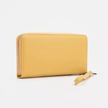 Кошелёк на молнии, с ручкой, цвет желтый