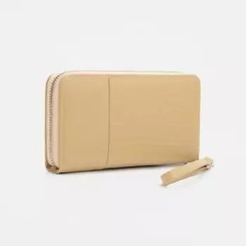 Кошелёк на молнии, с ручкой, цвет желтый