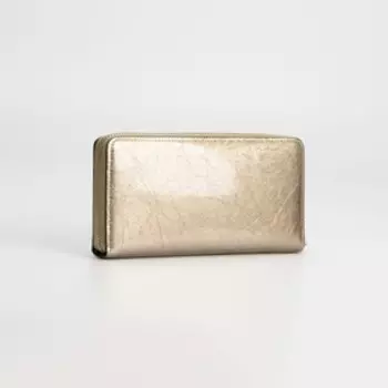 Кошелёк на молнии, с ручкой, цвет золотой