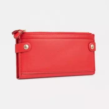 Кошелёк на молниях, цвет красный