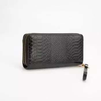 Кошелёк на молниях, с ручкой, цвет чёрный