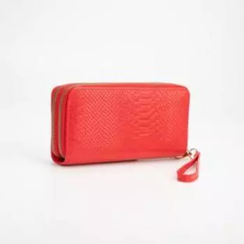 Кошелёк на молниях, с ручкой, цвет красный