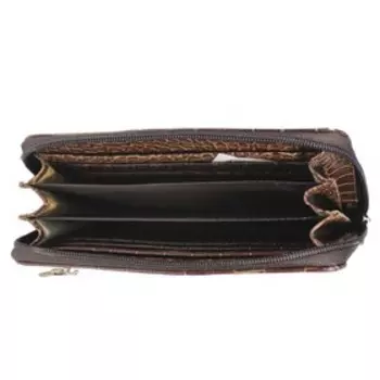 Кошелёк жен., молния, н/к, цвет коричневый светл. крокодил Пр951-204