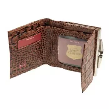 Кошелёк женский, 2 отдела для купюр, для кредитных карт, цвет коричневый