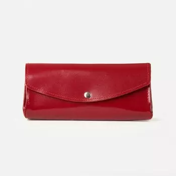 Кошелёк женский, 3 отдела на кнопке, цвет красный