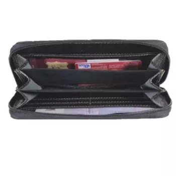 Кошелёк женский, молния, цвет чёрный флотер джинс