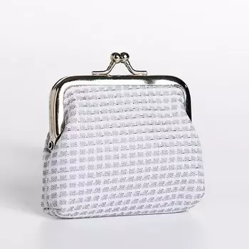 Кошелёк монетница на фермуаре, цвет белый