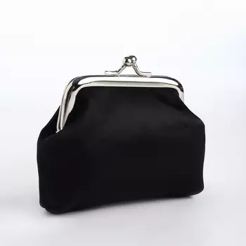 Кошелёк монетница женская на фермуаре, цвет чёрный