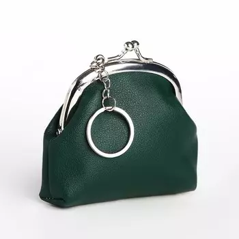 Кошелёк женский на фермуаре, цвет зелёный