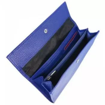 Кошелёк женский на кнопке, 2 отдела для купюр, для монет, для кредитных карт, цвет синий