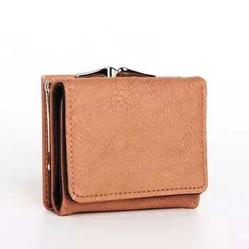 Кошелёк женский на кнопке, цвет бежевый