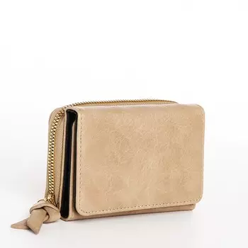 Кошелёк женский на кнопке, цвет бежевый