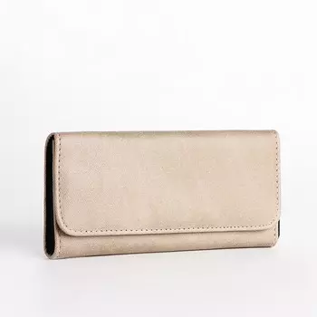 Кошелёк женский на кнопке, 18.52.59 см, бежевый