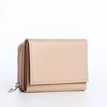 Кошелёк женский на кнопке, цвет бежевый