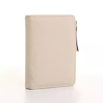 Кошелёк женский на кнопке, 11.529 см, однотонный, бежевый