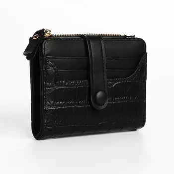 Кошелёк женский на кнопке, цвет чёрный