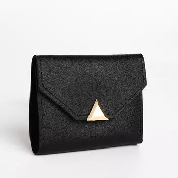 Кошелёк женский на кнопке, цвет чёрный