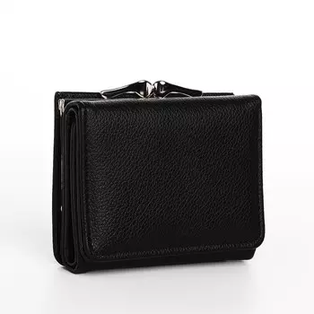 Кошелёк женский на кнопке, цвет чёрный