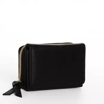 Кошелёк женский на кнопке, цвет чёрный